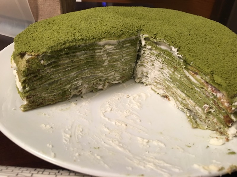 抹茶千层蛋糕 Matcha Crepe Cake的做法 步骤6